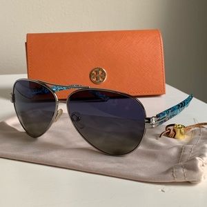 Tory Burch Polarized Aviator Sunglasses